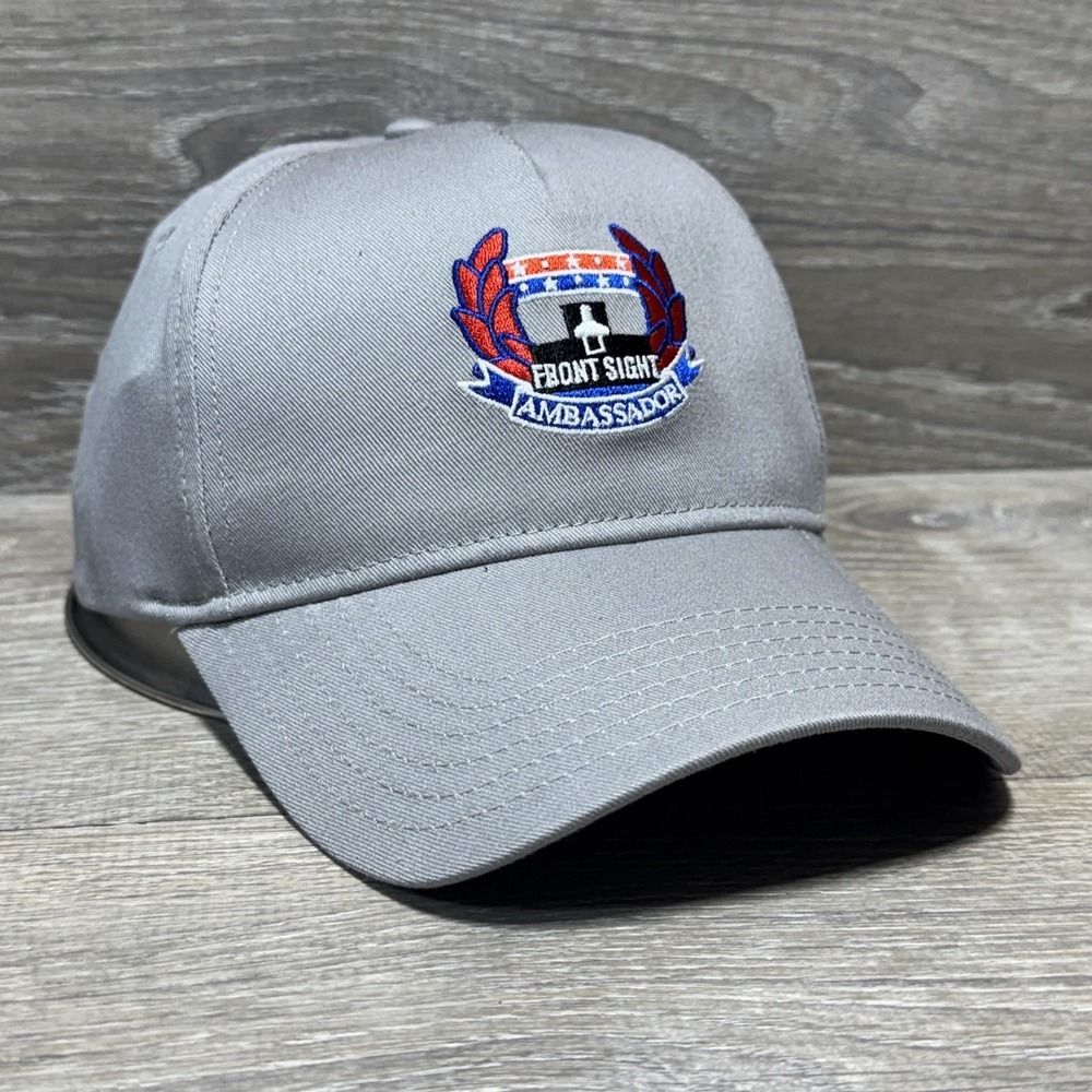 Front Sight Ambassador Hat Cap Strap Back Mens One Size Gray Embroidered‎ OTTO